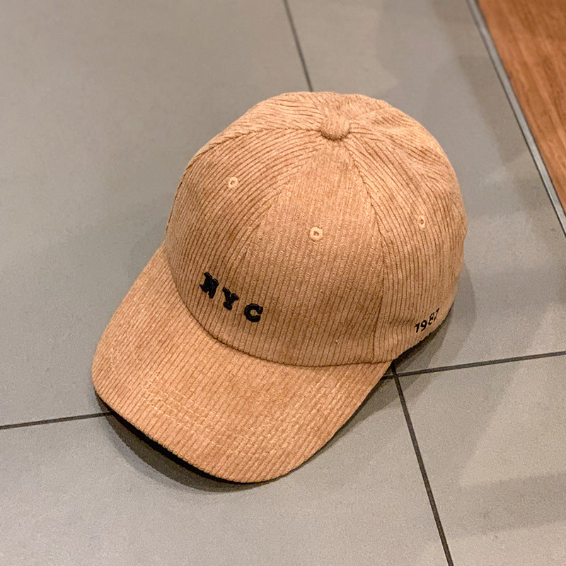 British Retro Solid Color Corduroy Hat