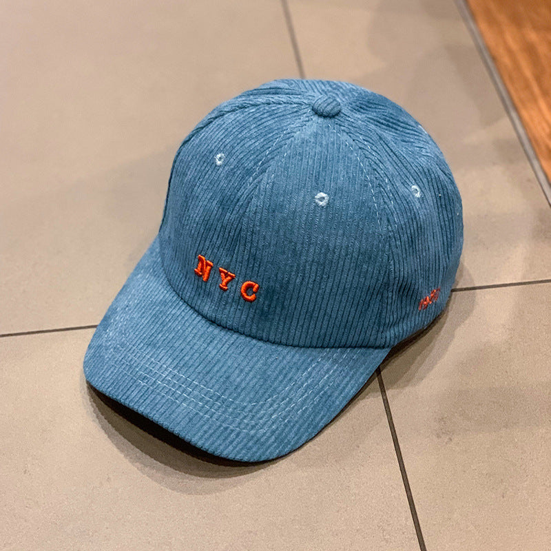 British Retro Solid Color Corduroy Hat