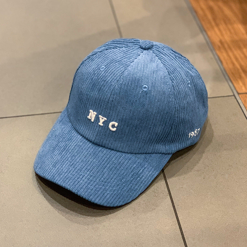 British Retro Solid Color Corduroy Hat