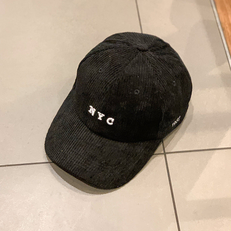 British Retro Solid Color Corduroy Hat
