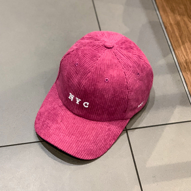 British Retro Solid Color Corduroy Hat