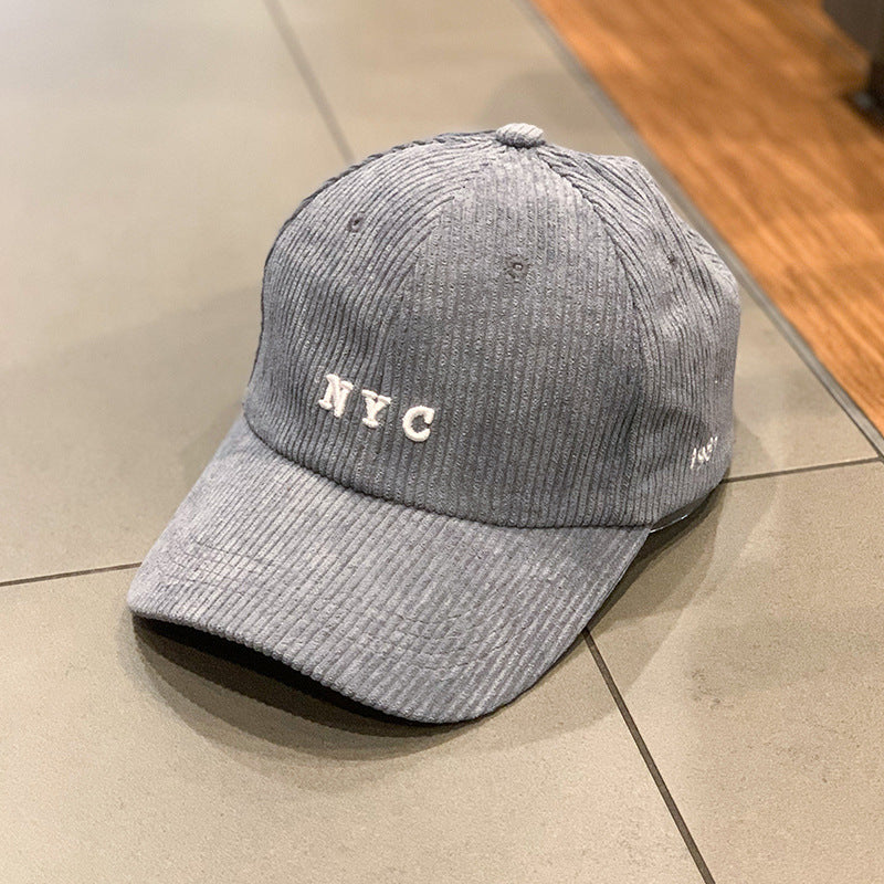 British Retro Solid Color Corduroy Hat