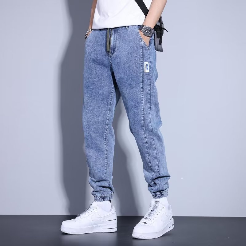 Casual Youth Drawstring Men's Jeans