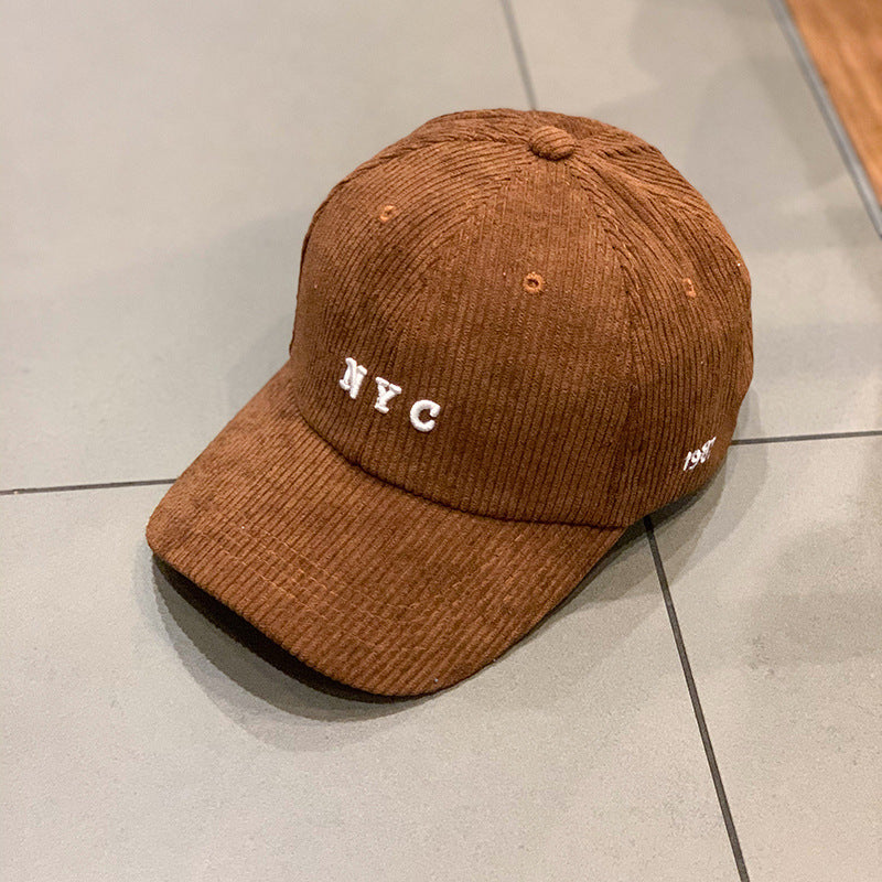 British Retro Solid Color Corduroy Hat