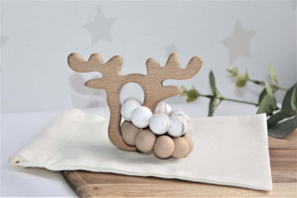 Silicone Beads Raw Wooden Rattles
