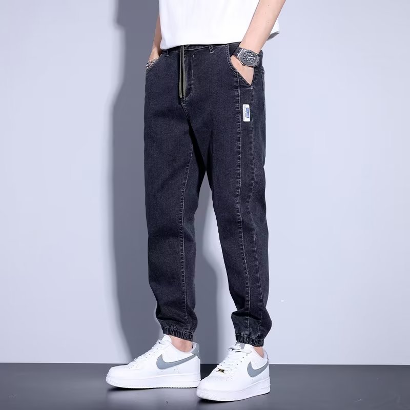 Casual Youth Drawstring Men's Jeans
