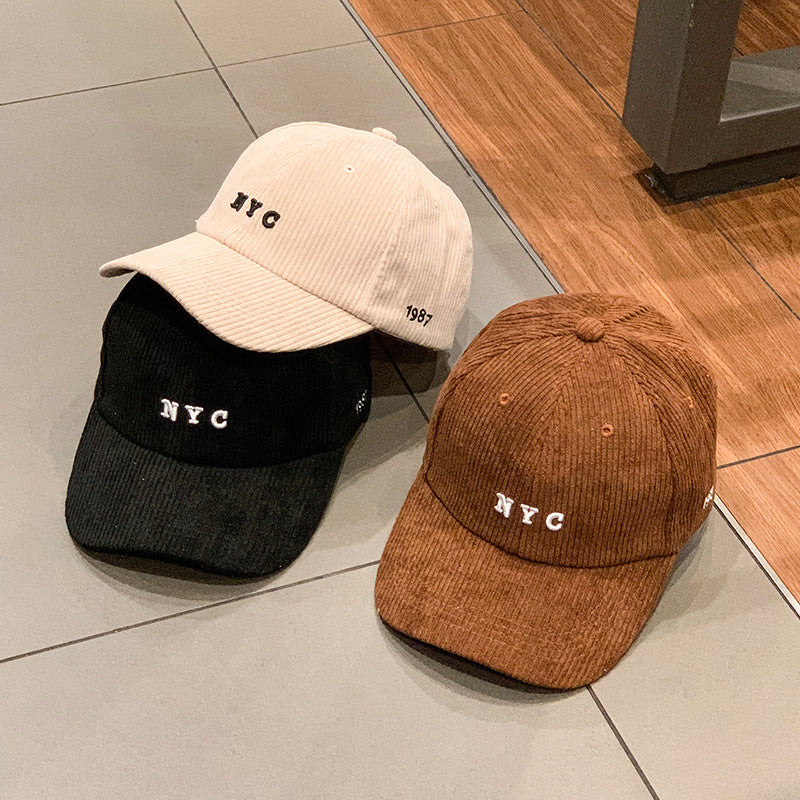 British Retro Solid Color Corduroy Hat