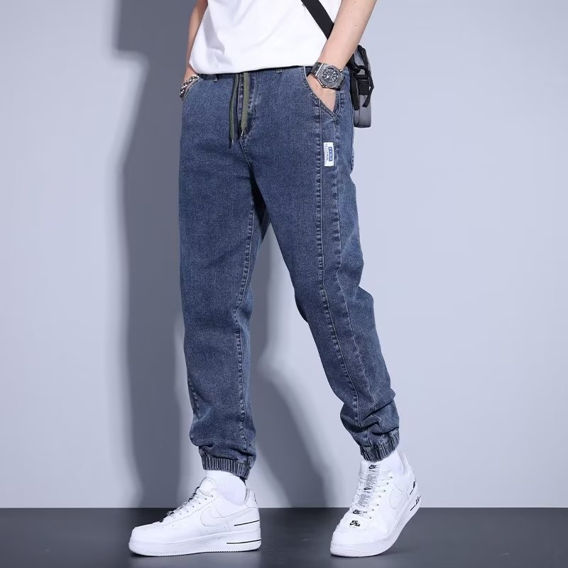 Casual Youth Drawstring Men's Jeans