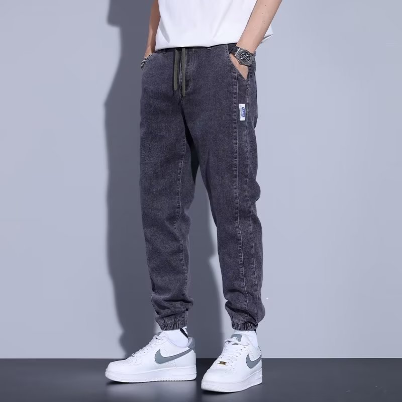 Casual Youth Drawstring Men's Jeans