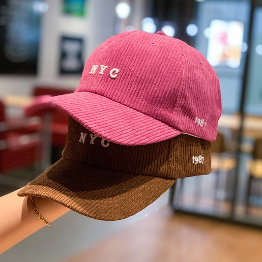 British Retro Solid Color Corduroy Hat