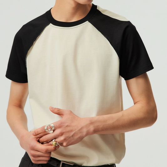 Heavy Two-Color Round Neck Shirt