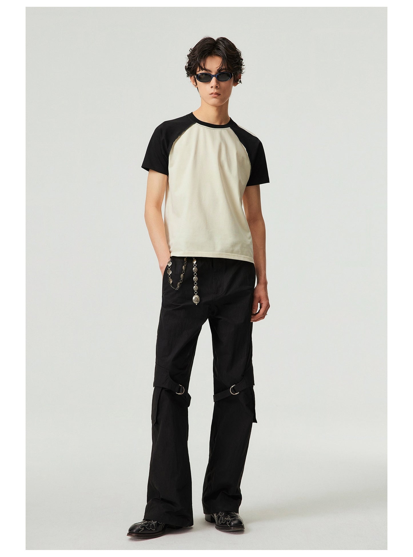 Heavy Two-Color Round Neck Shirt